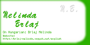 melinda brlaj business card